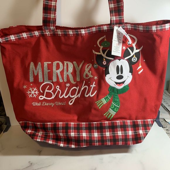 Walt Disney World Mickey Mouse Merry & Bright Tote - Picture 2 of 4